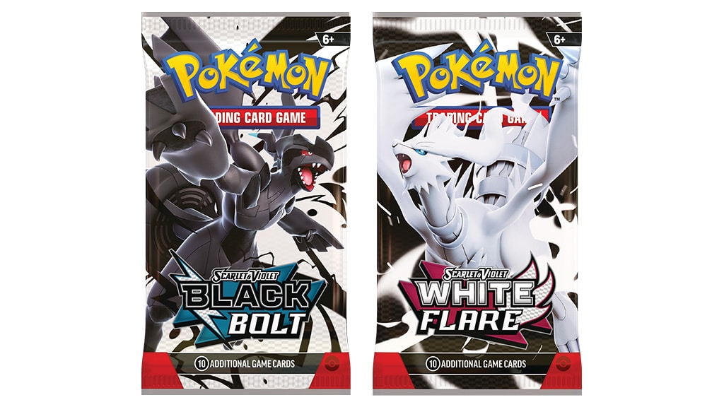 Pokémon Black Bolt & White Flare Poster Collection – 4 Booster Packs