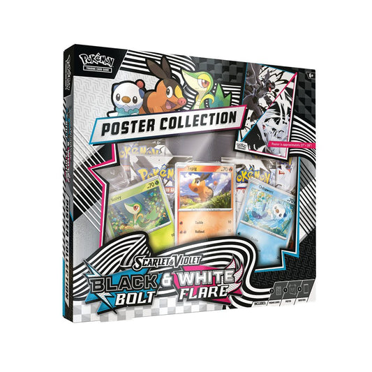 Pokémon Black Bolt & White Flare Poster Collection – 4 Booster Packs